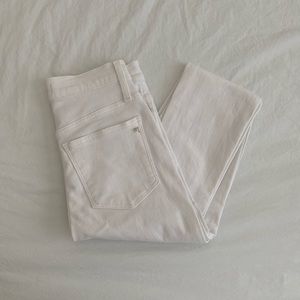 Madewell Button Front White Skinny Crop Jeans